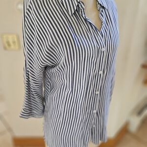 Chico's Blue and White Striped Blouse
